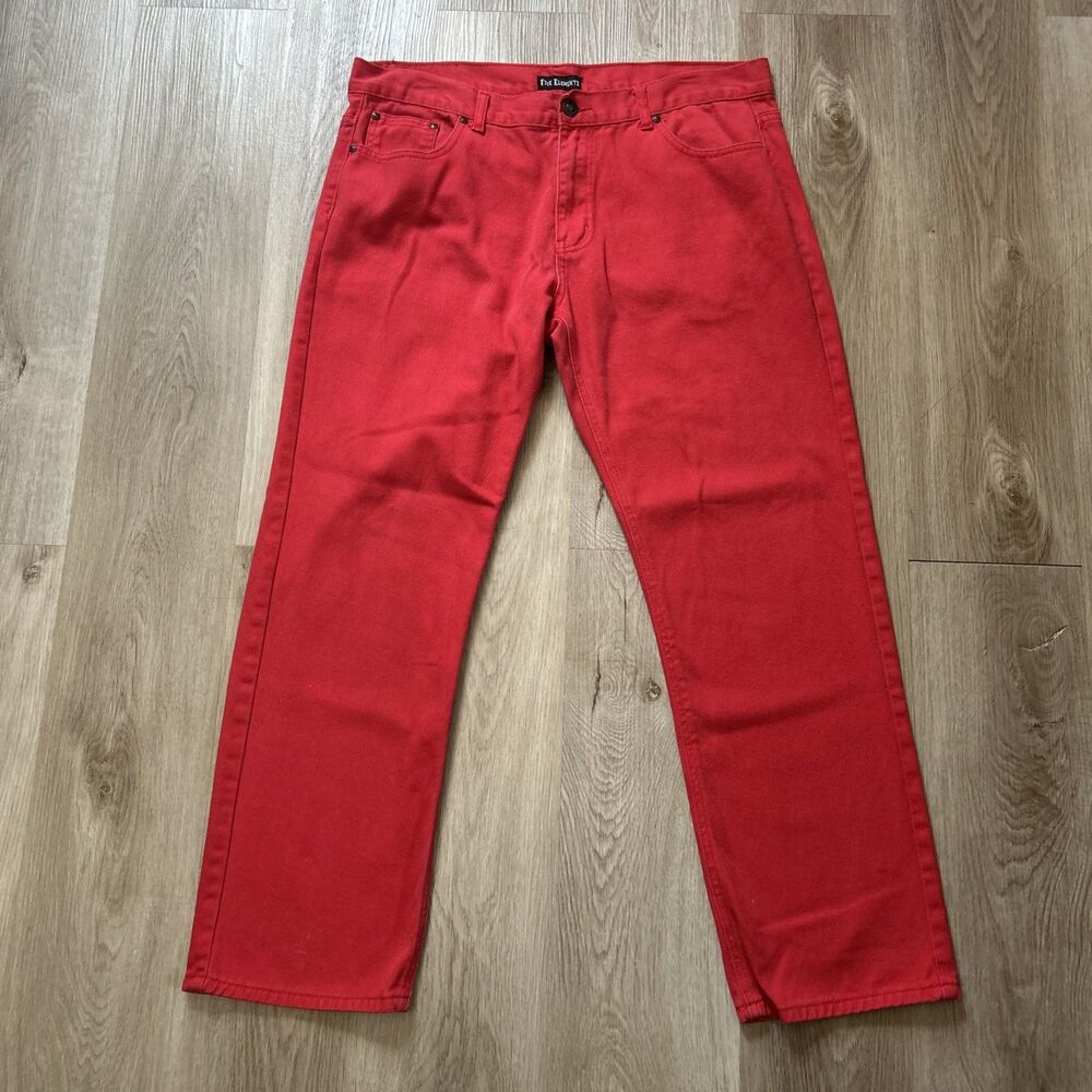 Five Elementz Jeans Mens 40x32 (39x31) Red Denim Y2K Grunge Hiphop Pants Vintage
